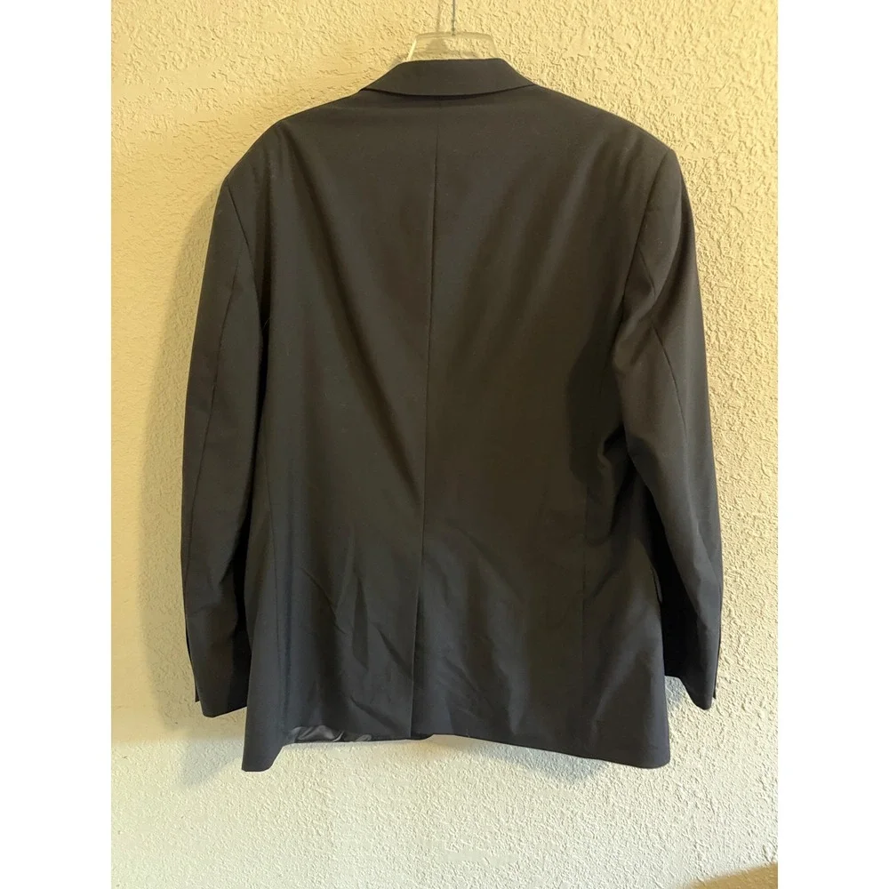 Jos A Bank Executive Mens 46 Long Black 100% Wool 2‎ Button Blazer Gold Button